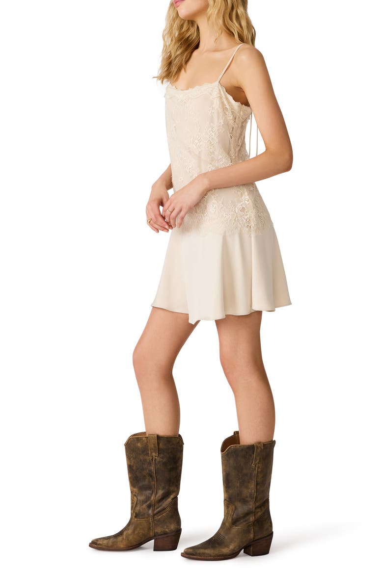 Nabella Lace Sleeveless Minidress, Alternate, color, IVORY