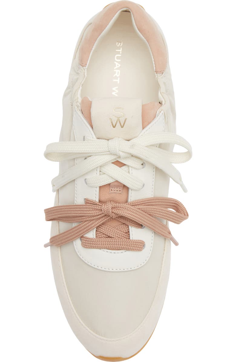 Stuart Weitzman Bondruchesnk Sneaker, Alternate, color, Linen/ Cream/ Blushful
