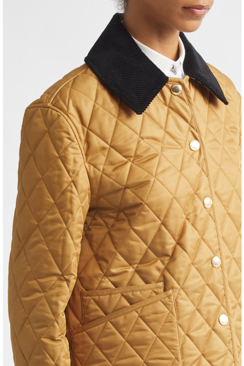 Dranefeld Corduroy Collar Quilted Jacket, Alternate, color, CAMEL