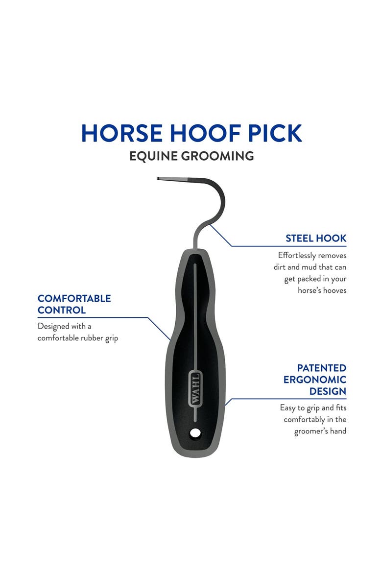 Equine grooming horse hoof pick, Alternate, color, Black