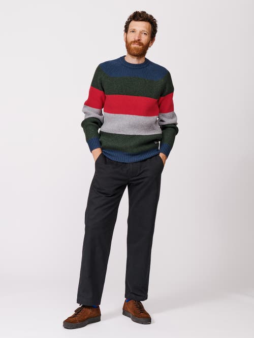 Aubin Pitt Block Stripe Crew Neck Sweater