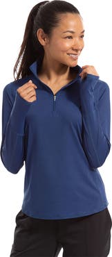 BloqUV Women's Long Sleeve Sun and UV Protection Relaxed Mock Zip Top