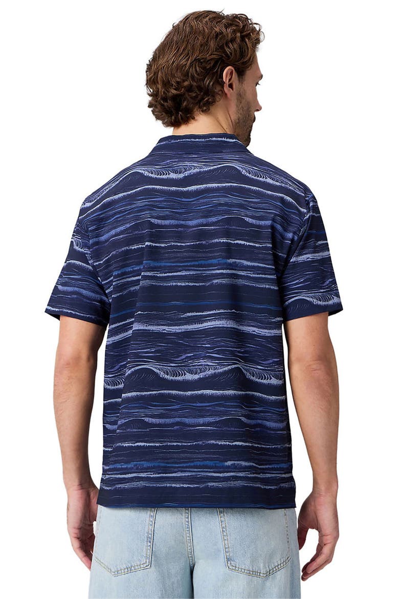Men's The Cabana Button Up, Alternate, color, Deep Navy Breaking Waves