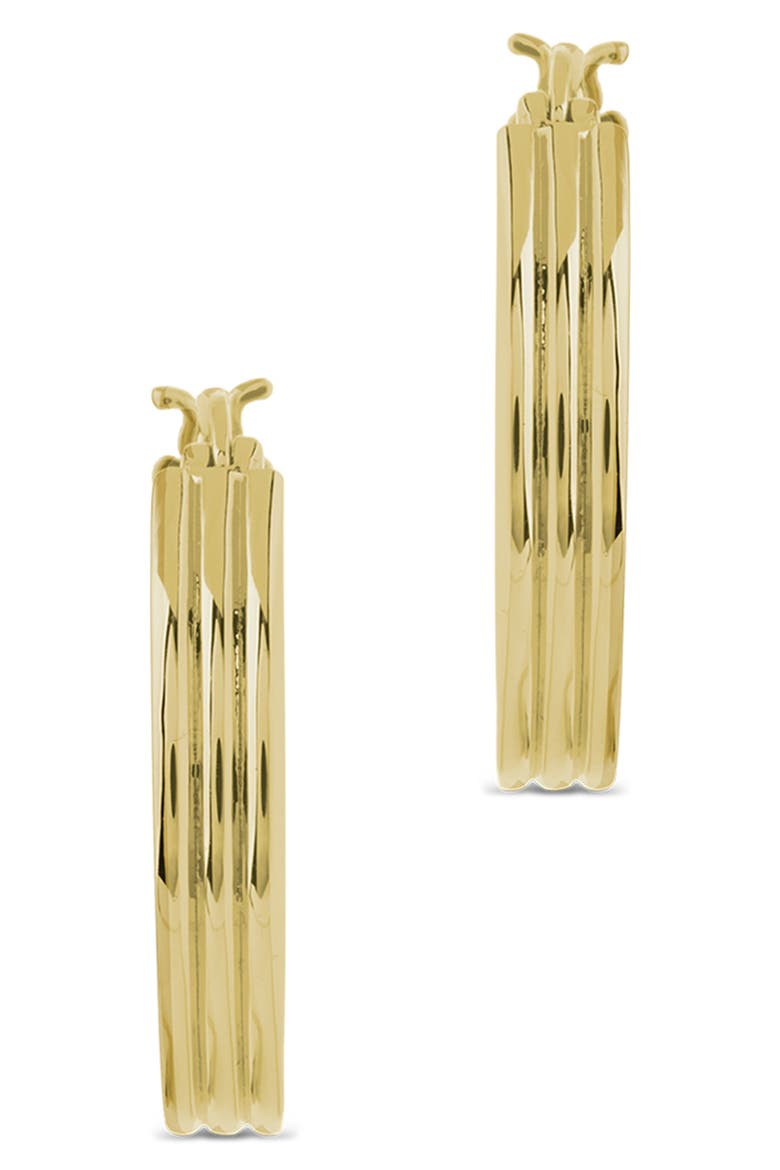 Hannah Ribbed Hoop Earrings, Alternate, color, GOLD