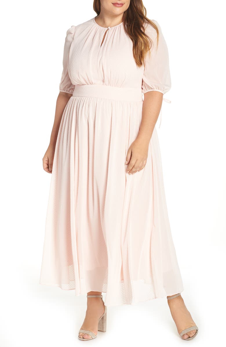 Gal Meets Glam Collection Louise Mini Dot Flared Dress, Alternate, color, 