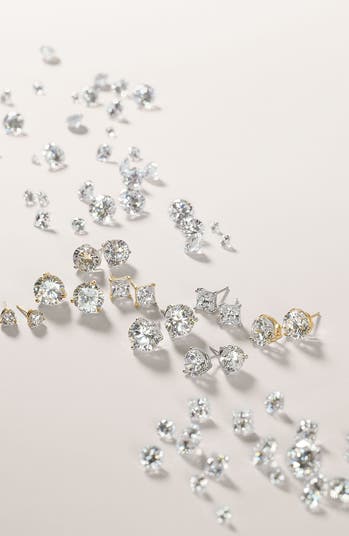 Cubic Zirconia Stud Earrings - 3ct.