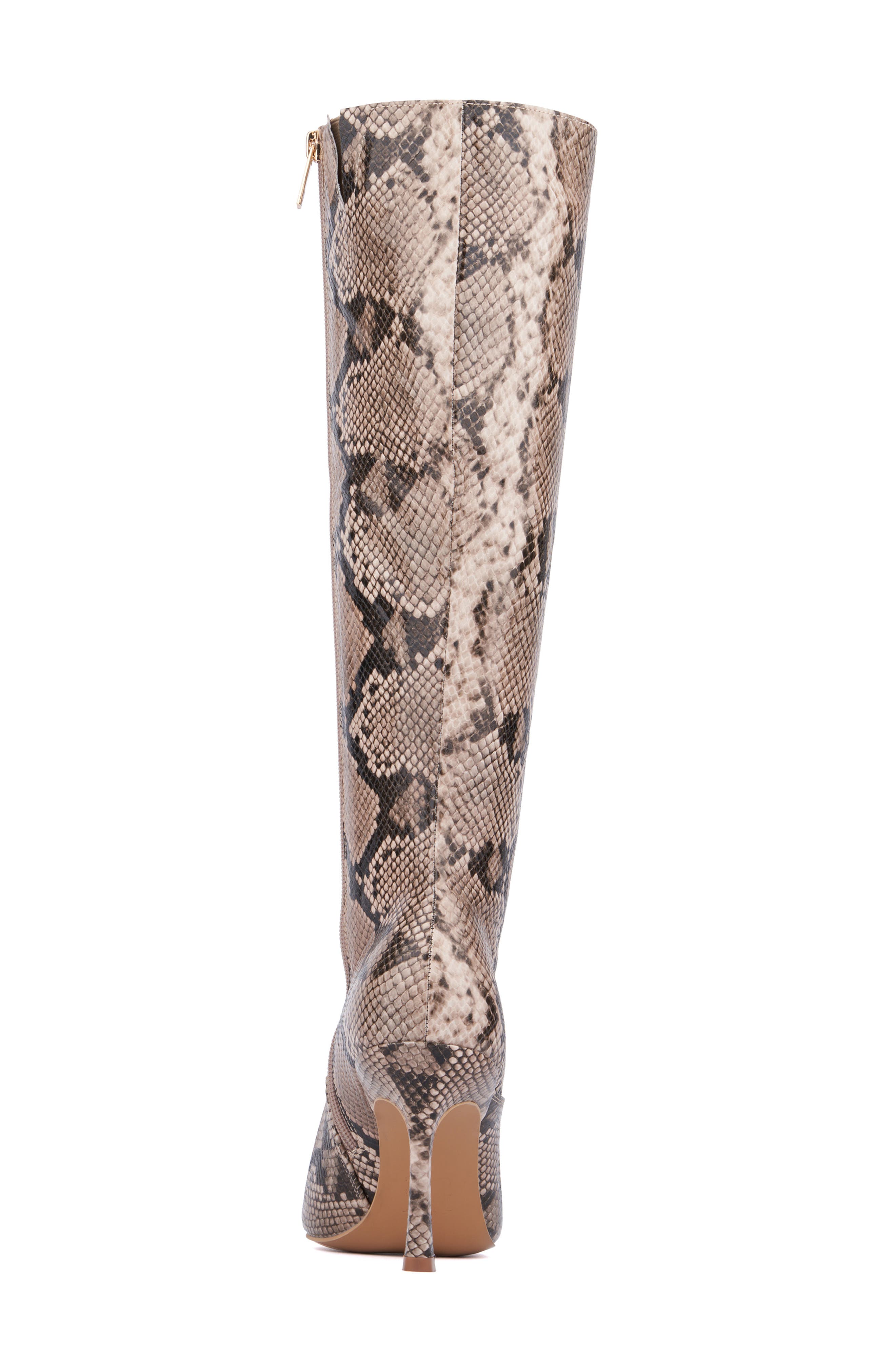 NEW YORK AND COMPANY Krystelle Knee High Boot, Alternate, color, Beige Snake