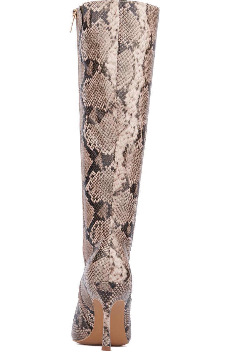 NEW YORK AND COMPANY Krystelle Knee High Boot, Alternate, color, Beige Snake
