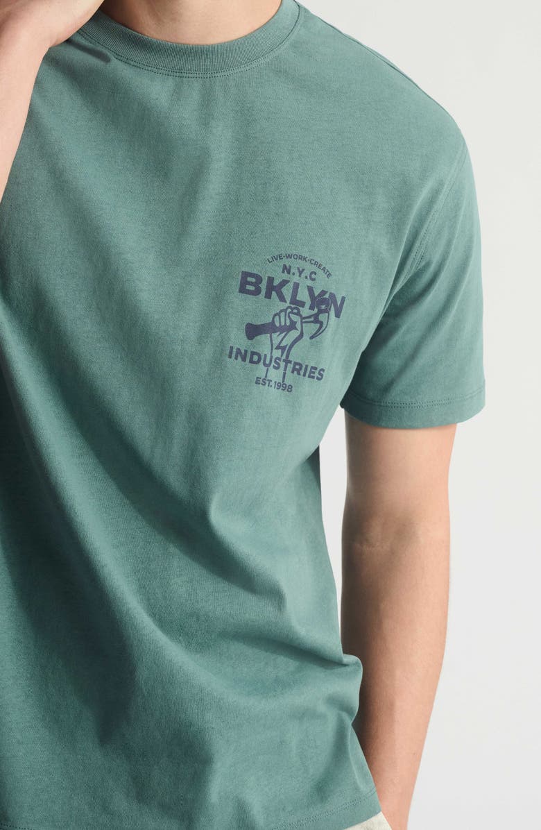 Brooklyn Industries Relaxed Vintage Graphic T-Shirt, Alternate, color, Silver Pine