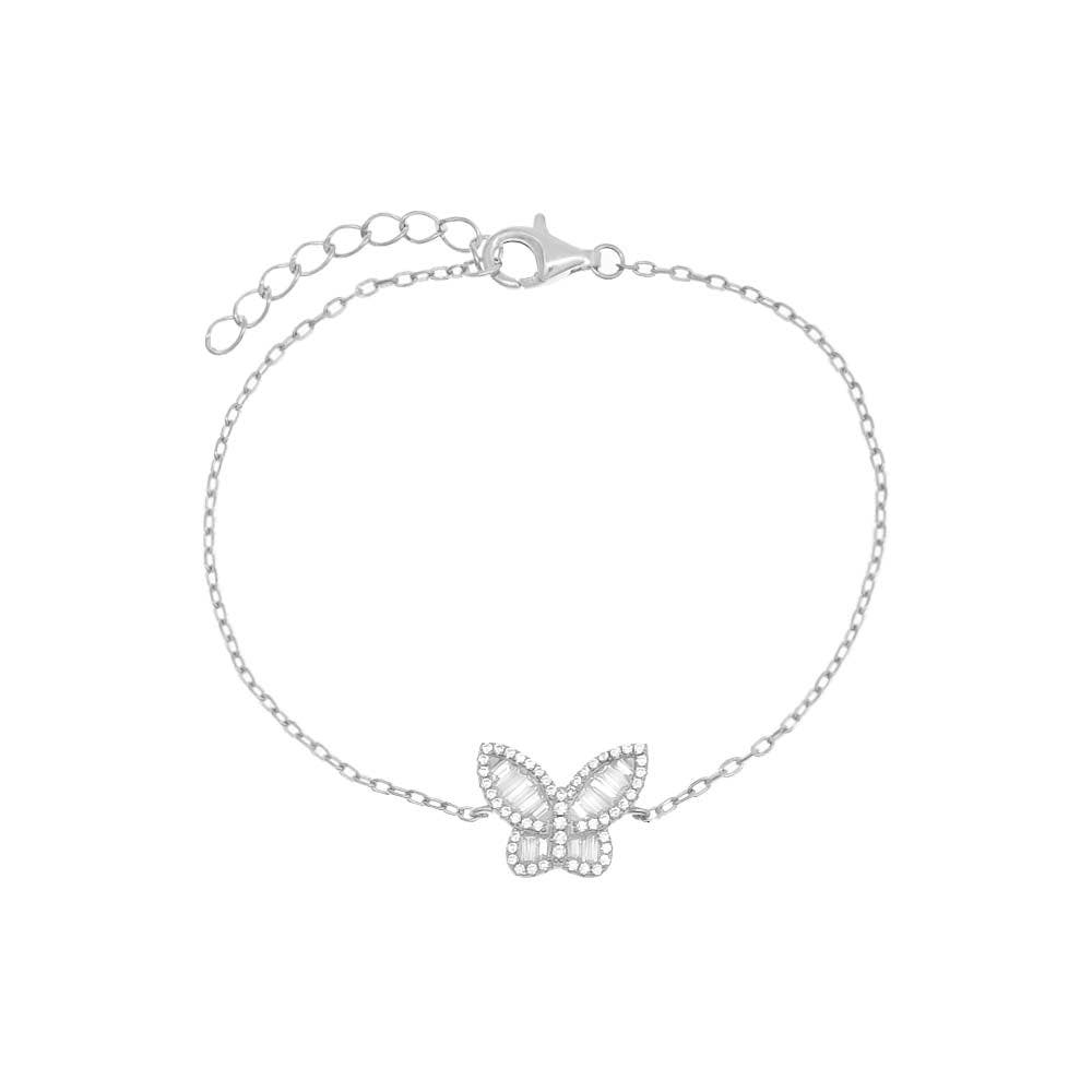BY ADINA EDEN Pavé X Baguette Butterfly Bracelet (Women) | Nordstrom