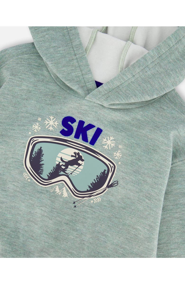 Deux par Deux Super Soft Hooded Brushed Jersey Sweatshirt, Alternate, color, Jade Green