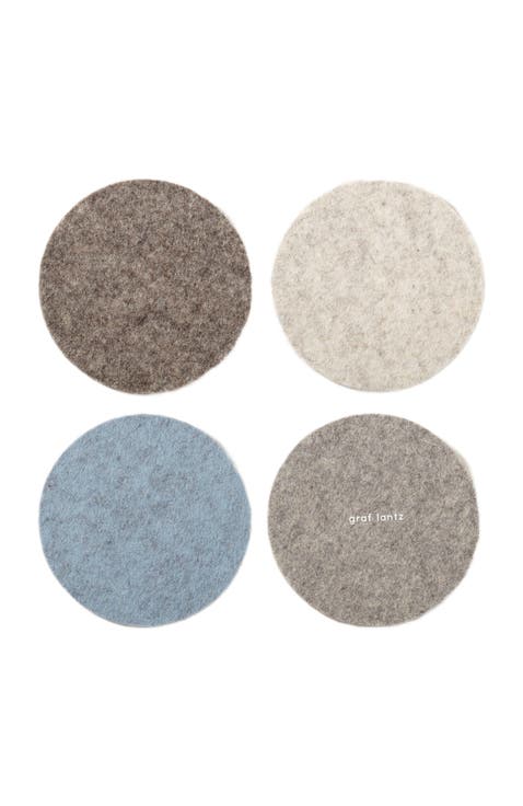 Bierfilzl Merino Wool Round Coaster Solid 4 Pack