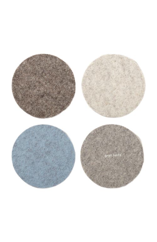 Graf & Lantz Graf Lantz Bierfilzl Merino Wool Round Coaster Solid 4 Pack In Cobblestone