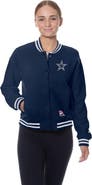 New Era Women's New Era Navy Dallas Cowboys Throwback Fleece Full-Snap Jacket