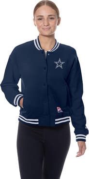 New Era Women's New Era Navy Dallas Cowboys Throwback Fleece Full-Snap Jacket