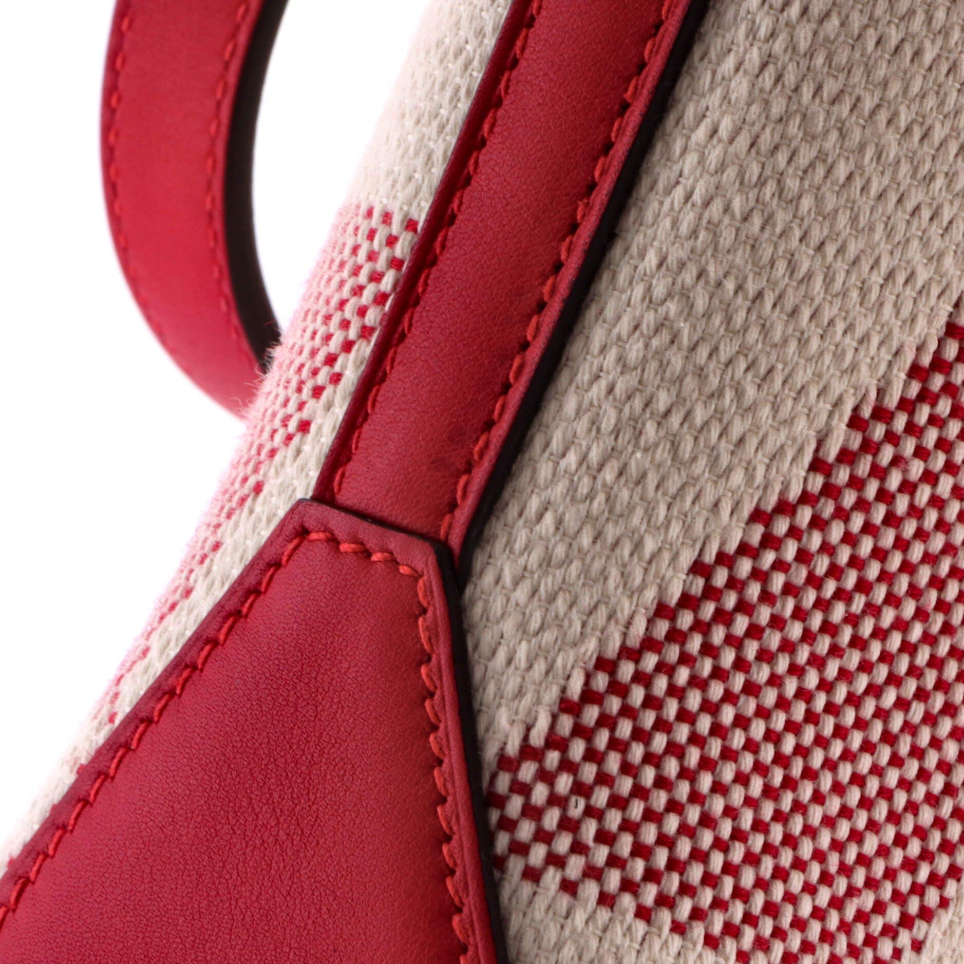 Cabas H en Biais Tote Canvas with Leather 27, Alternate, color, Pink