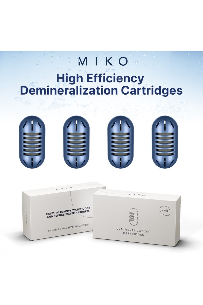 Water Demineralization Cartridges - 4-Pack for Ultrasonic Humidifiers, Alternate, color, White