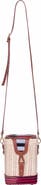 K'ai & Vrosi Leather & Woven Straw Crossbody Bag