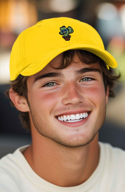 Shop Dalix Cactus Embroidered Casual Cap In Gold