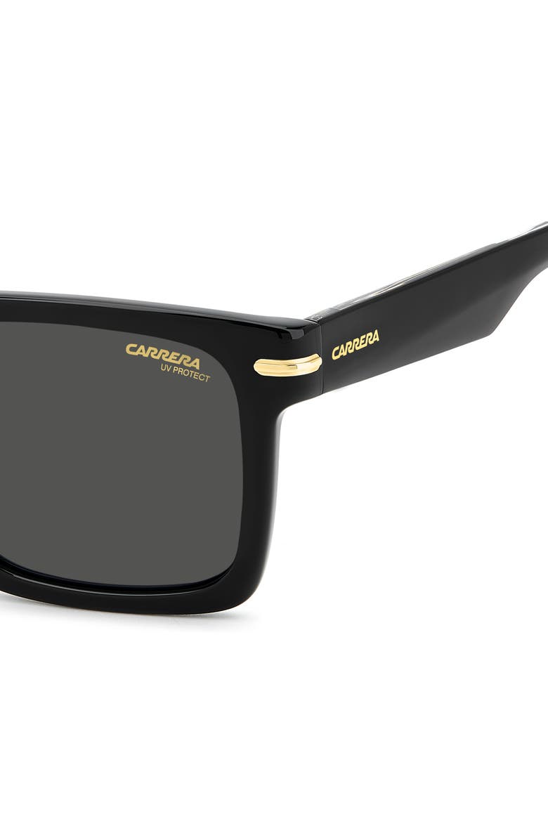 Carrera Eyewear 55mm Gradient Rectangular Flat Top Sunglasses, Alternate, color, Black/ Grey