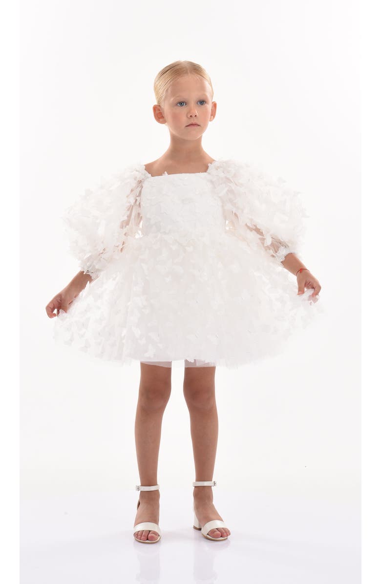 Tulleen Bell Mariposa Dress, Alternate, color, White