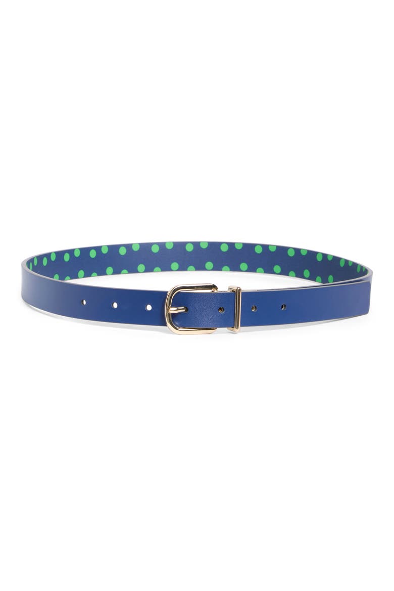 25mm Reversible Belt, Main, color, FRENCH NAVY/POLISHED GOLD 416