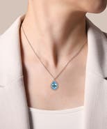 Gabriel & Co. Bujukan Blue Topaz Teardrop Pendant Necklace
