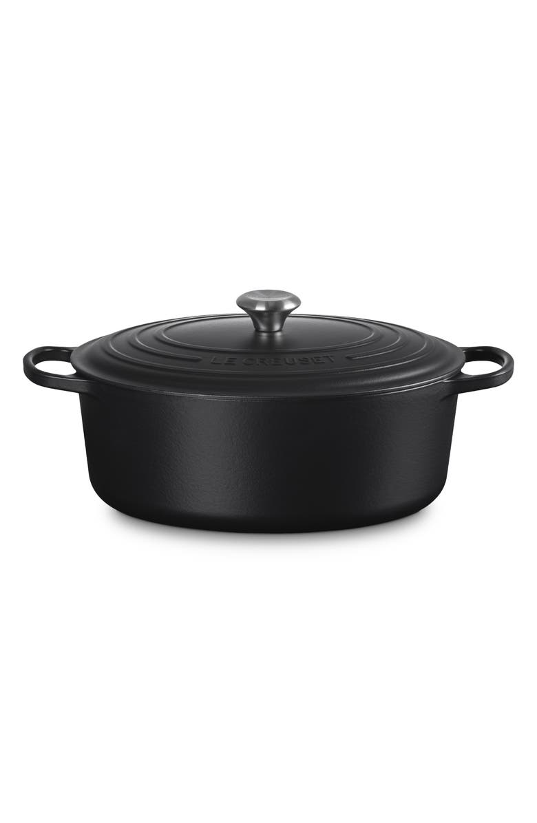 Le Creuset Signature 8-Quart Oval Enamel Cast Iron French/Dutch Oven, Main, color, Licorice
