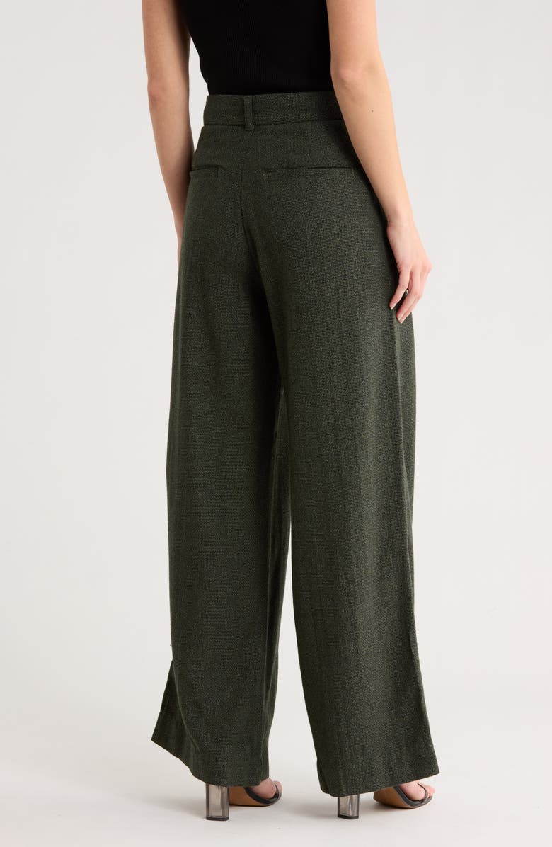 DL1961 Hepburn Pleated Wool Blend Pants, Alternate, color, Evergreen