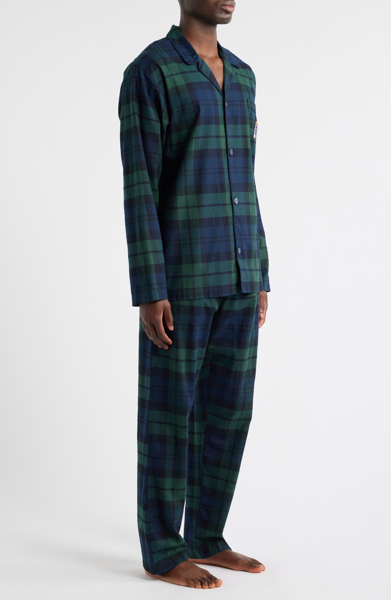 Polo Ralph Lauren Plaid Cotton Flannel Pajamas, Alternate, color, Blackwatch Plaid