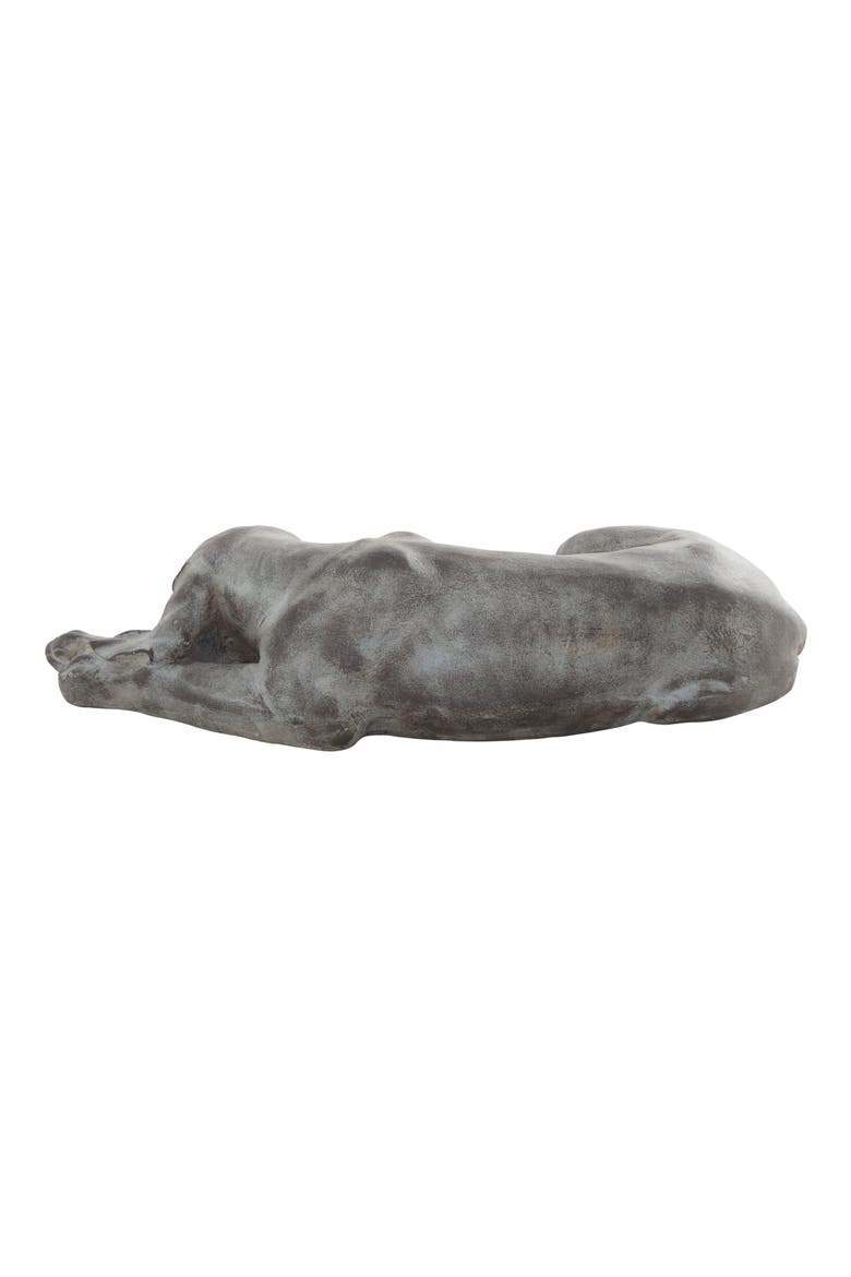 Dark Gray Magnesium Oxide Modern Farmhouse Dog Garden Sculpture, Alternate, color, DARK GREY