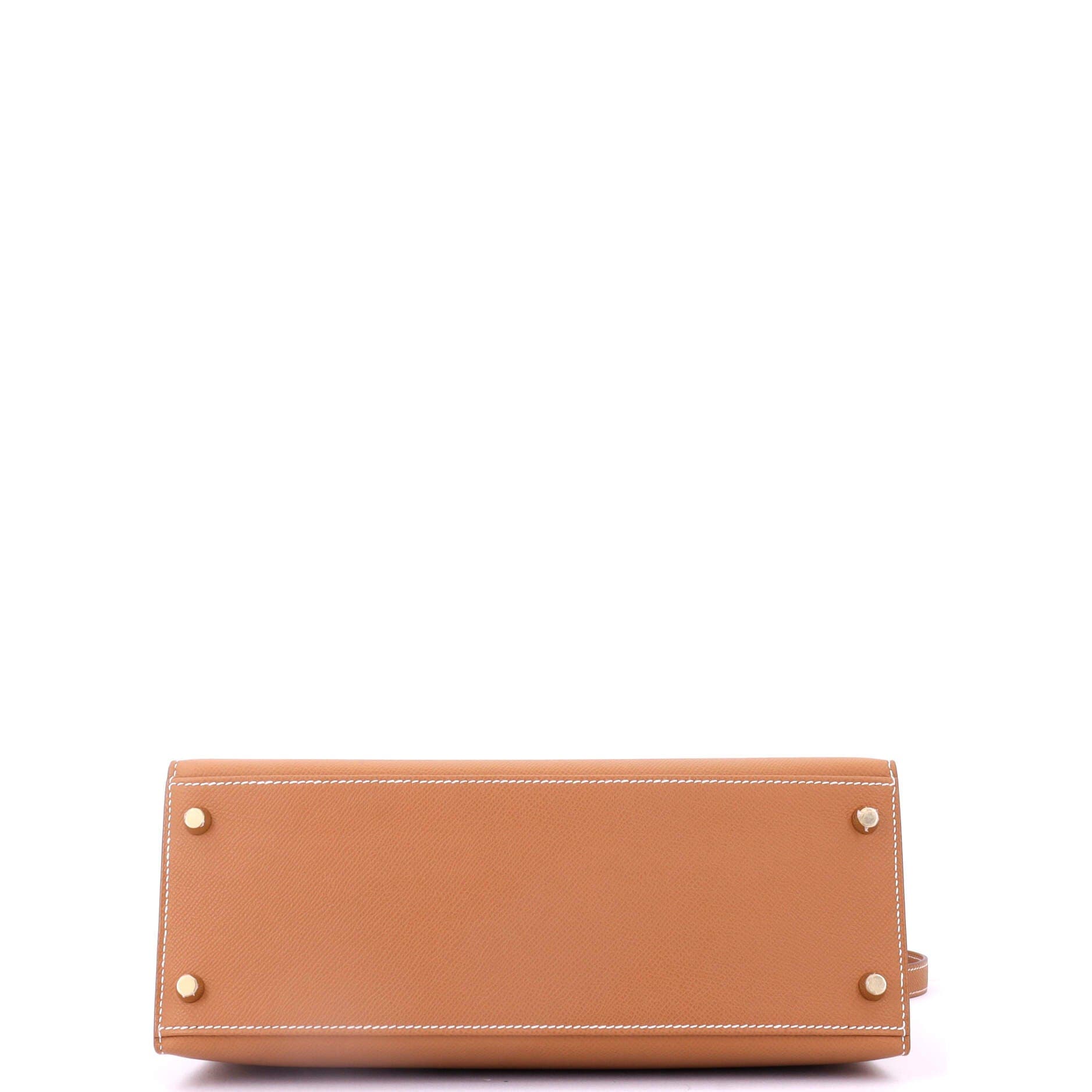 Pre-Owned Hermes Kelly Handbag Brown Epsom with Gold Hardware 28, Alternate, color, 