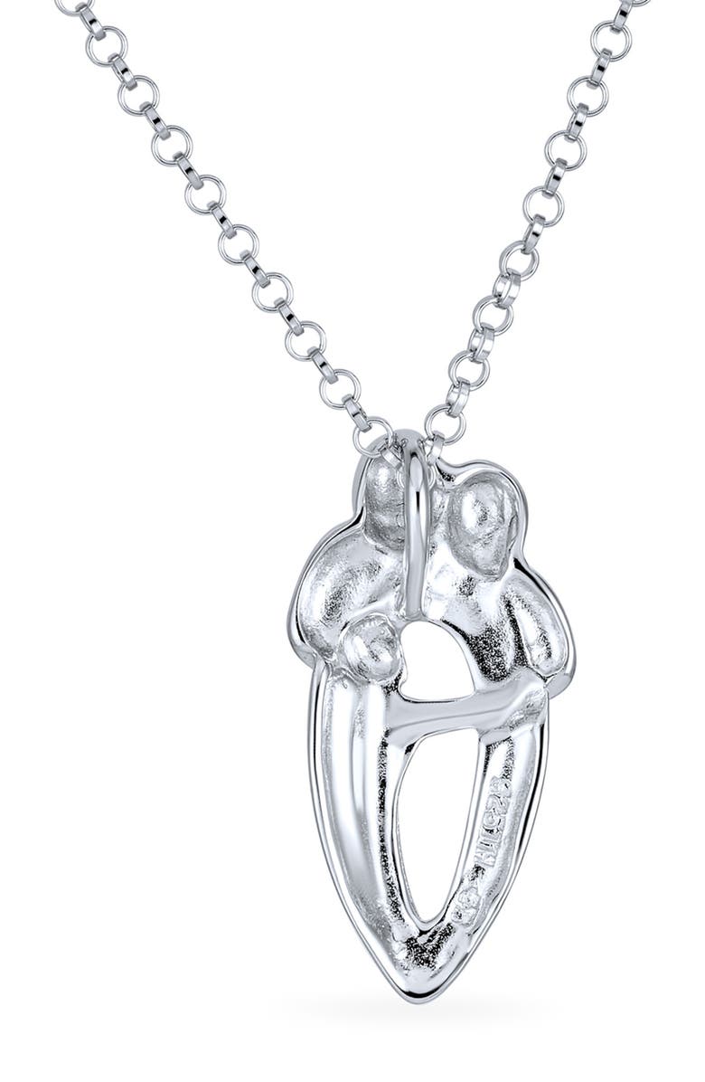 BLING JEWELRY Sterling Silver Family Love Pendant Necklace, Alternate, color, 