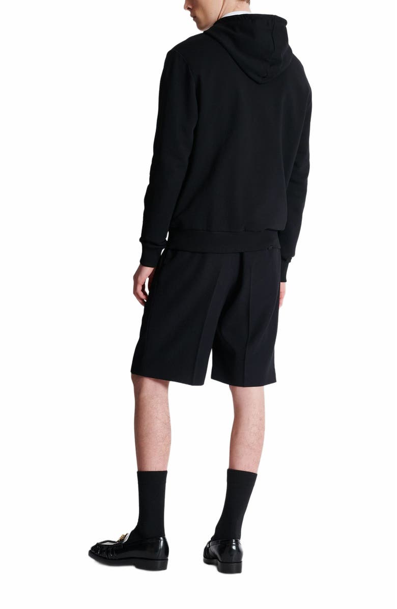 Balmain Printed Balmain Paris Hoodie, Alternate, color, Black