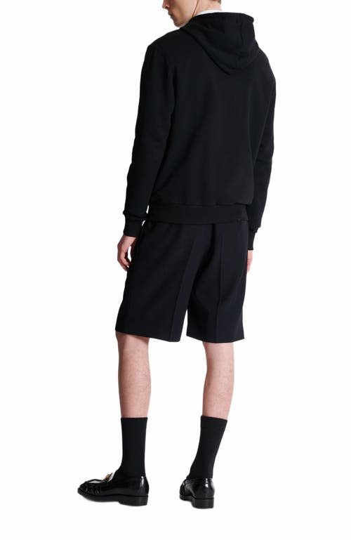 Balmain Slouchy Black Organic Cotton Hoodie With Bold Logo Print