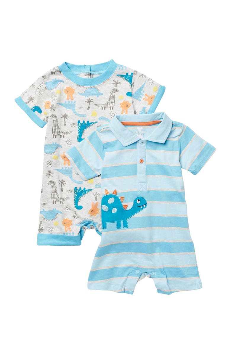 KOALA BABY Dinosaur Print Short Rompers - Set of 2, Main, color, 