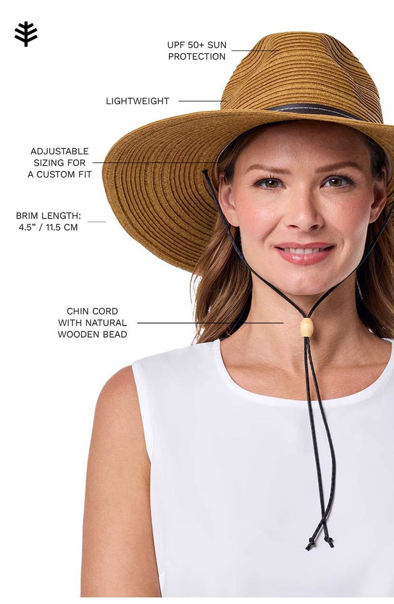 Coolibar Women's Sun Hat with Chin Cord - UPF 50+ Sun Protection - Tempe, Alternate, color, Tan
