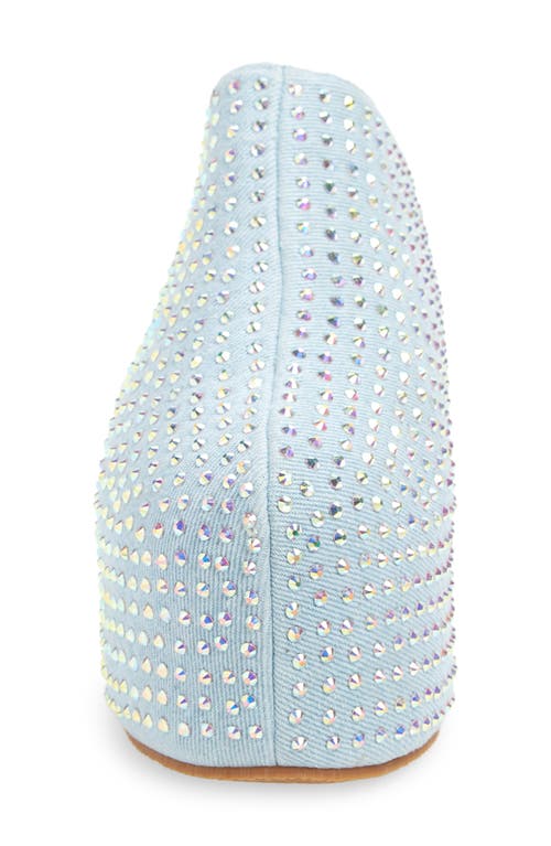 Azalea Wang Jamal Crystal Denim Platform Clog In Blue