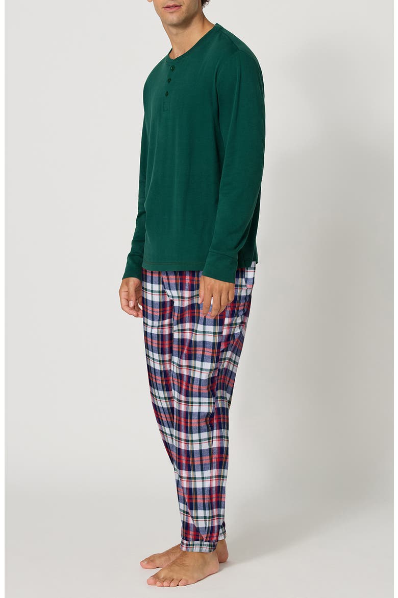 Cotton Flannel Pajamas, Alternate, color, HERITAGE PLAID