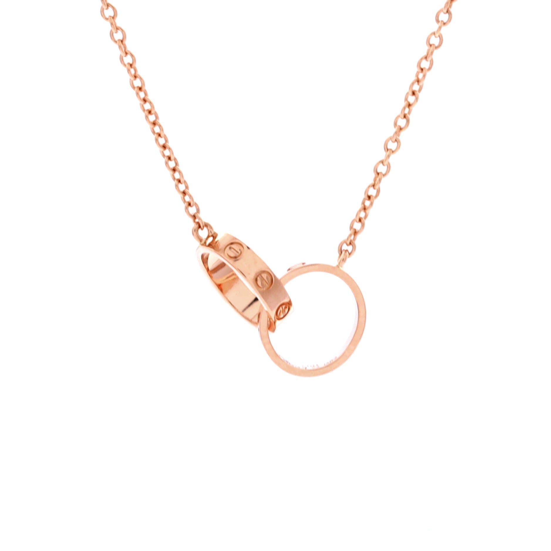 Love Interlocking Necklace 18K Rose Gold, Main, color, Metallic Gold