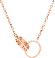 Pre-Owned Cartier Love Interlocking Necklace 18K Rose Gold