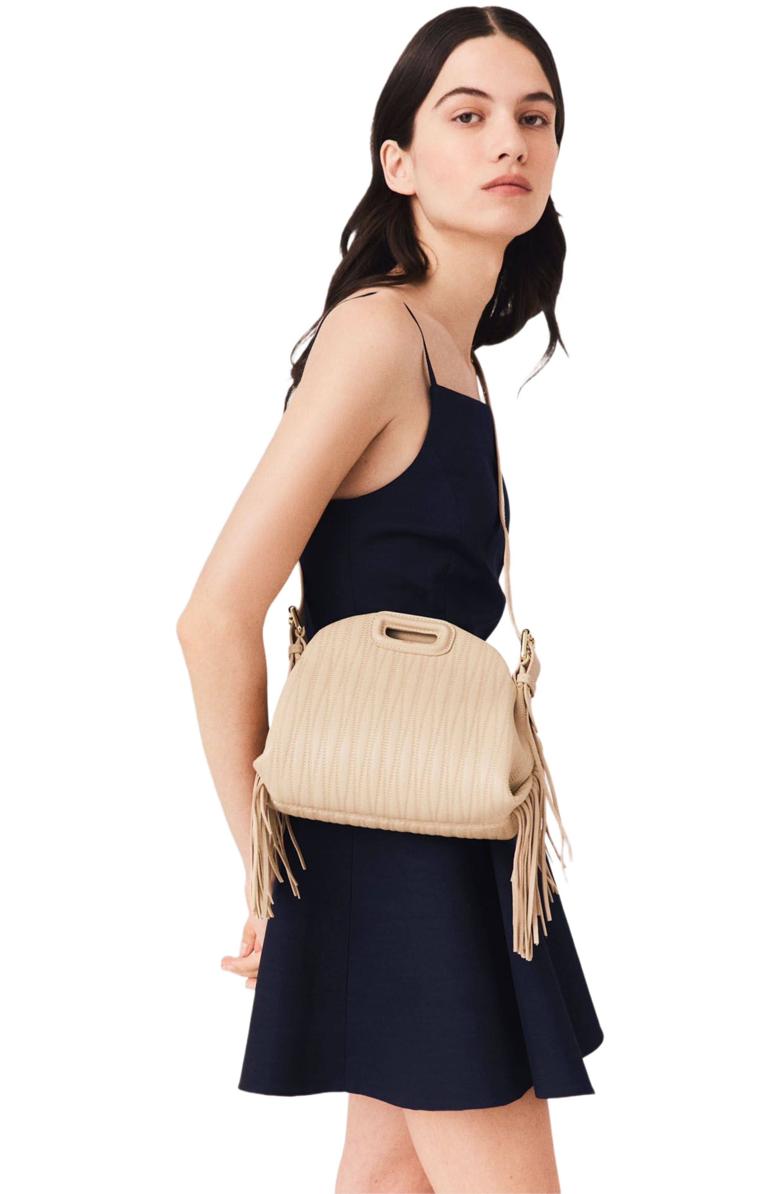 Stitched leather mini Miss M bag, Alternate, color, Cream