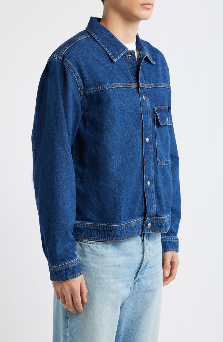 AllSaints Cast Denim Jacket, Alternate, color, Dark Indigo