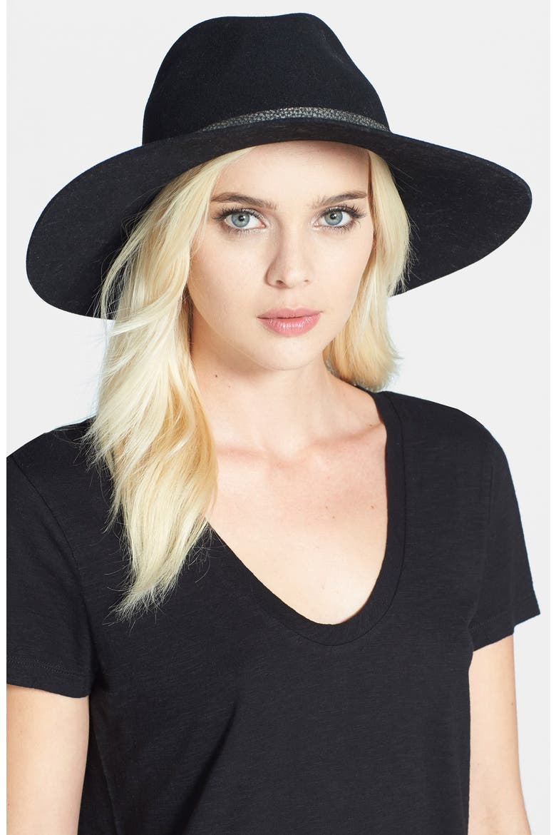 Wide Brim Fedora, Main, color, BLACK