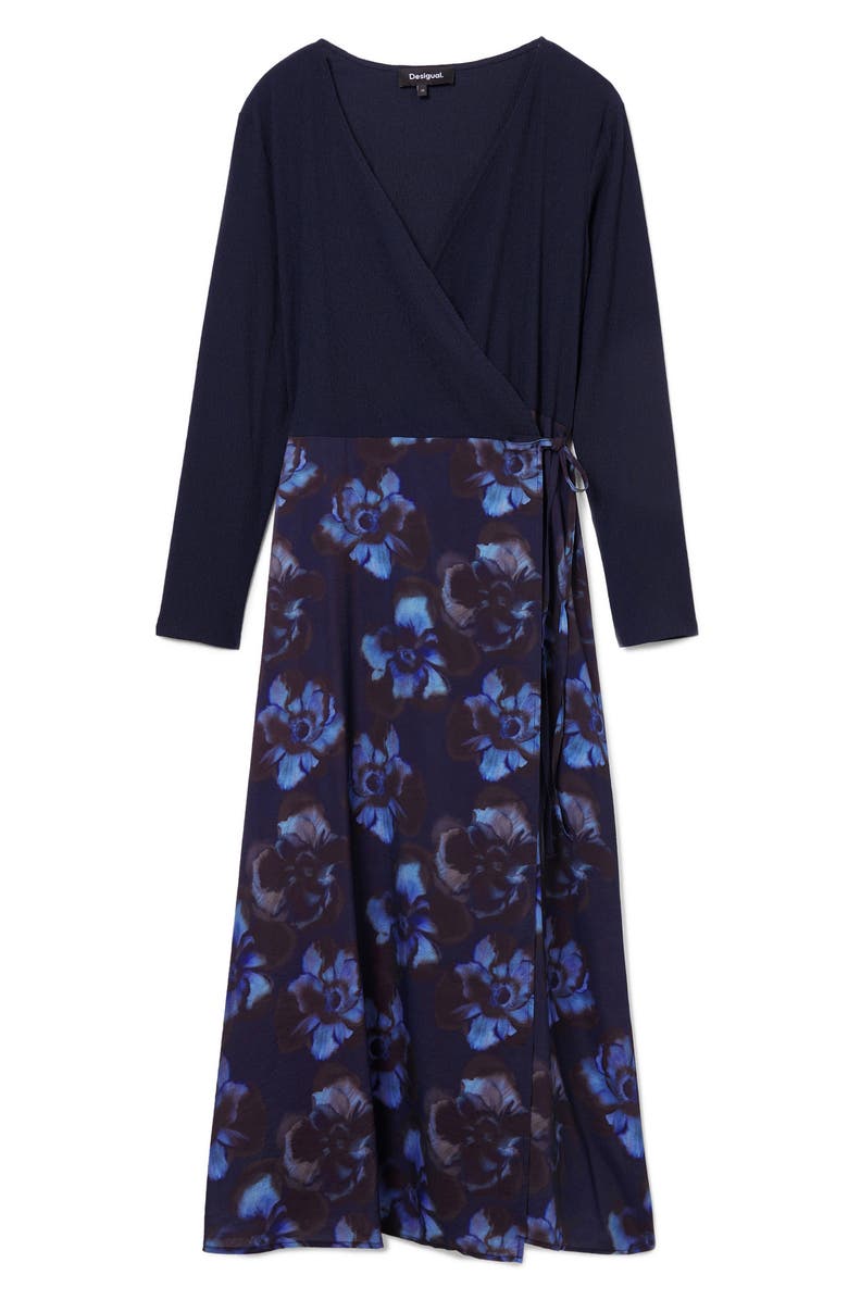 Desigual Philadelphia Long Sleeve Wrap Dress, Alternate, color, 