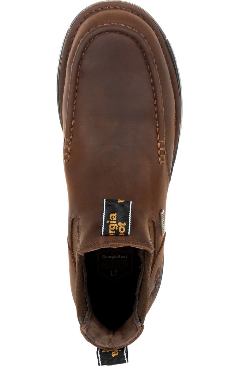 Georgia Boot Chelsea Waterproof Work Boot, Alternate, color, Dark Brown