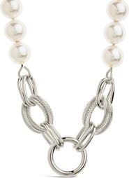 Sterling Forever Ivanna Faux Pearl Chain Necklace