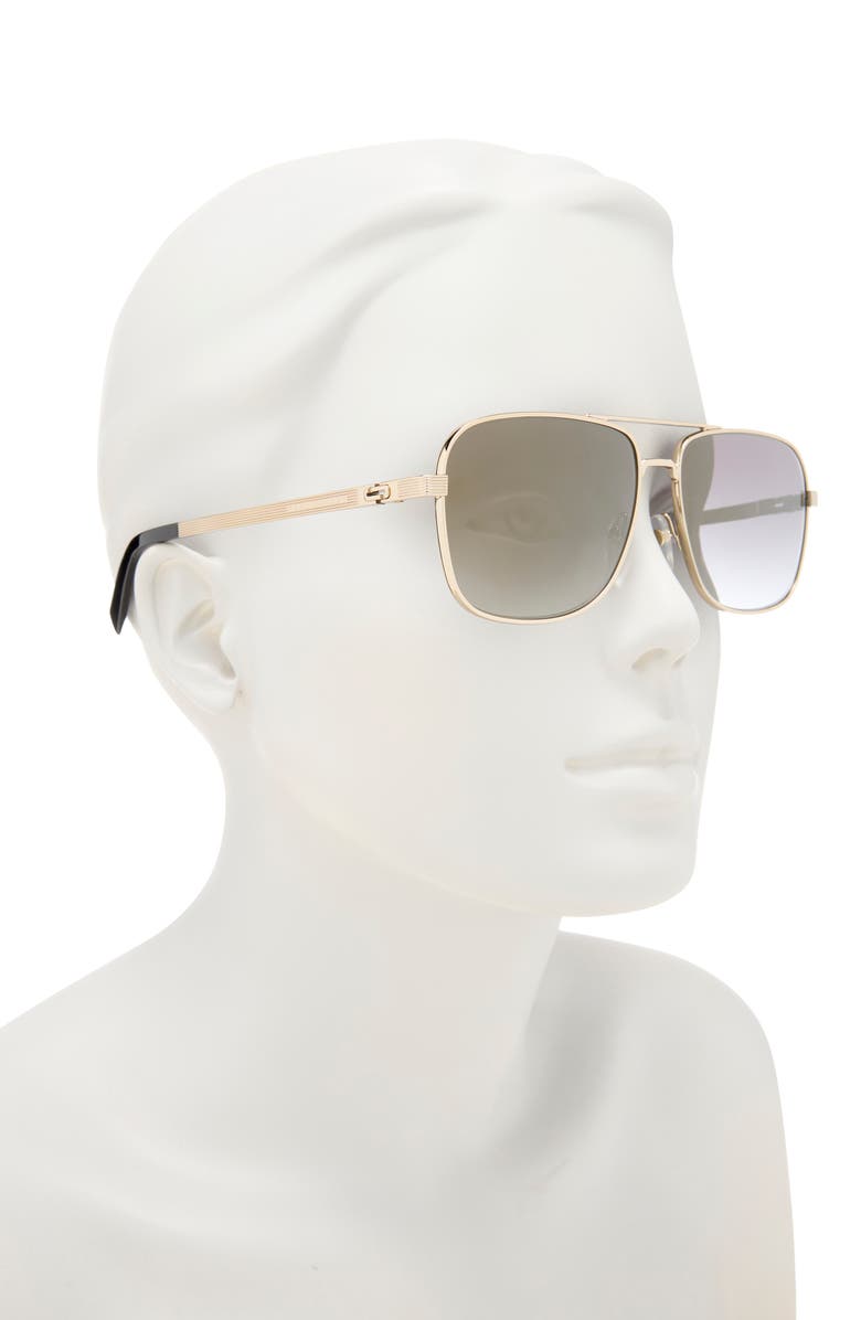 The Marc Jacobs 59mm Gradient Navigator Sunglasses, Alternate, color, Gold