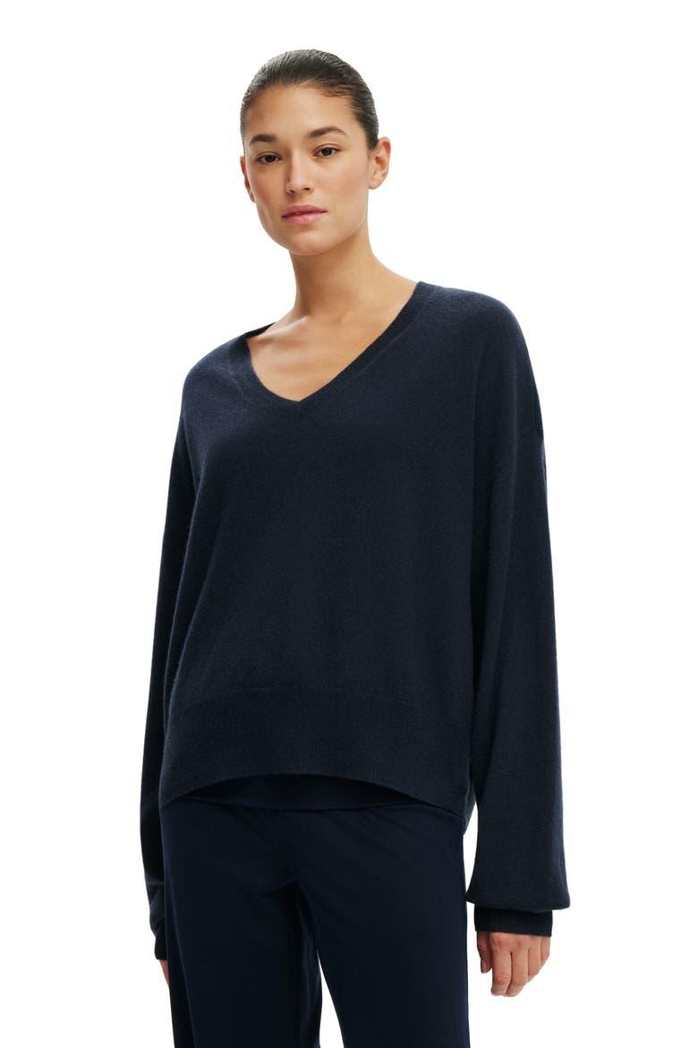 Women's Cashmere Blend V-Neck Knit, Main, color, Shadow Navy