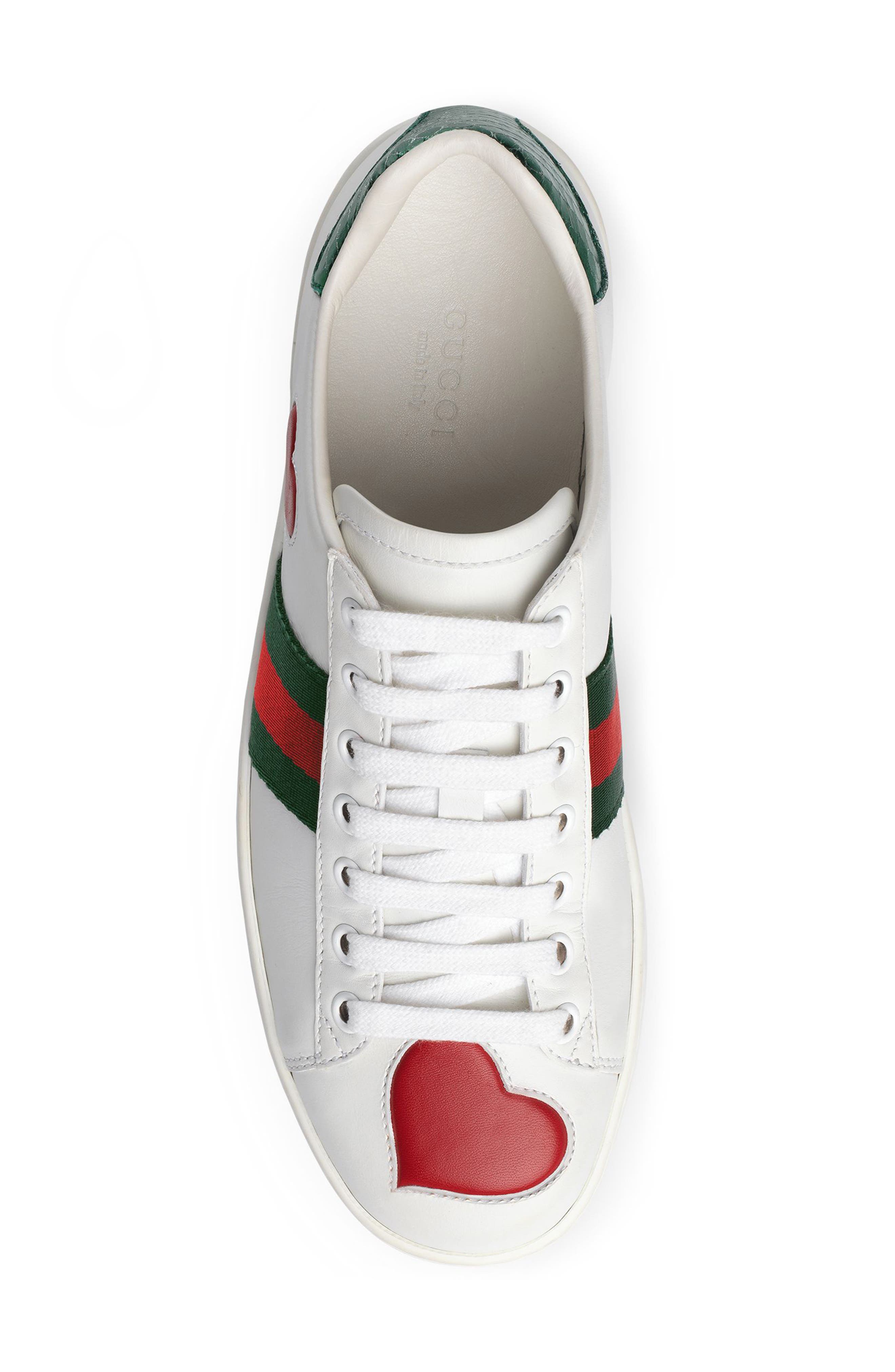 Gucci New Ace Heart Sneaker, Alternate, color, 